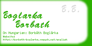 boglarka borbath business card
